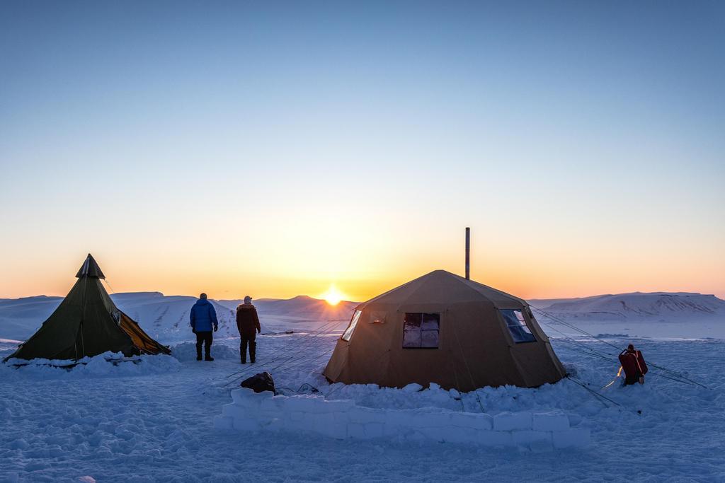 Arctic winter tent camp