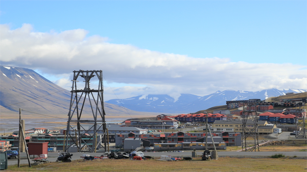 Town Longyearbyen on Svalbard
