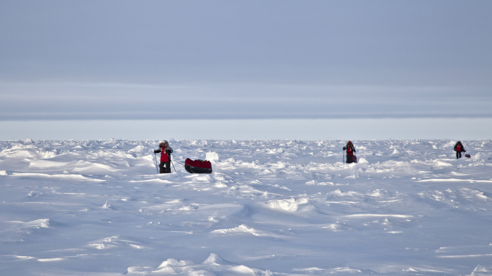 North-Pole with skis