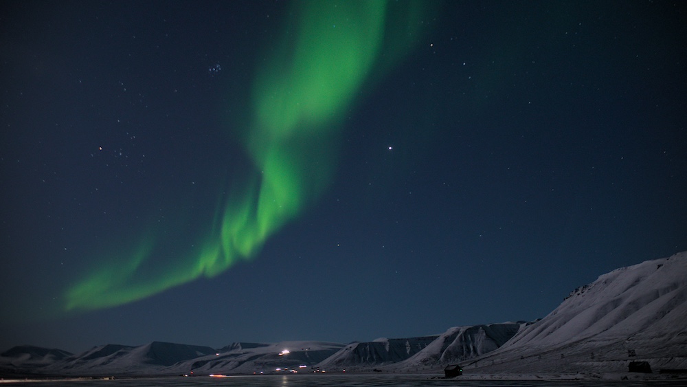 Northern lights in Adventdalen