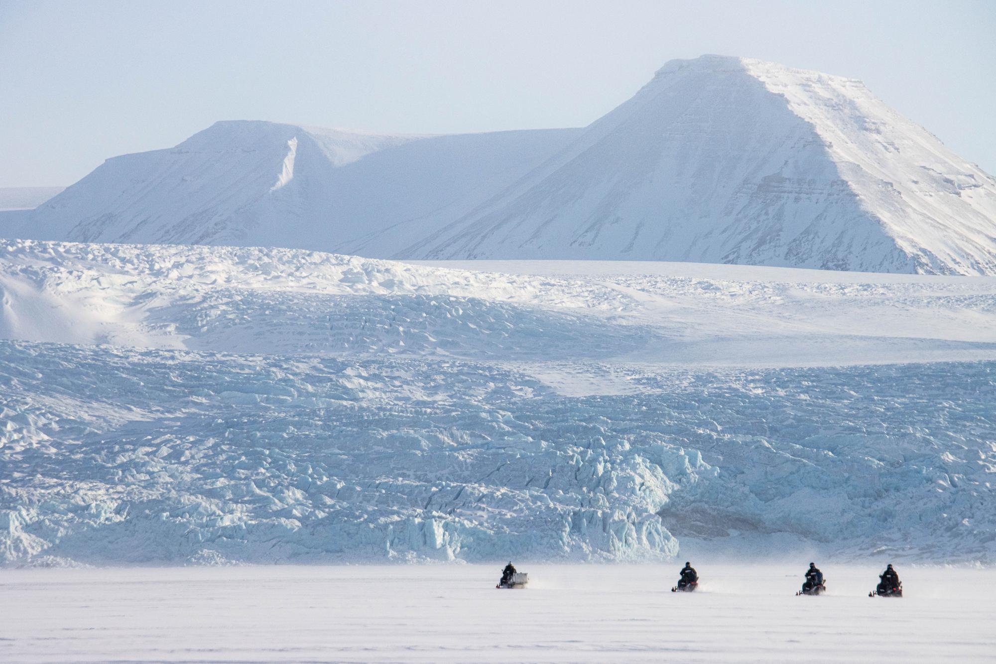 Snowscooter on sea ice